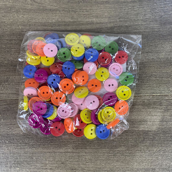 100 Pcs Colorful Wooden Round Buttons With 2 Holes Rustic Buttons For Cloth US - Picture 8 of 10